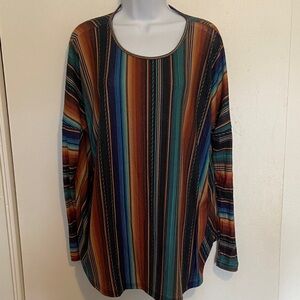 Crazy Train Serape Print Tunic Blouse